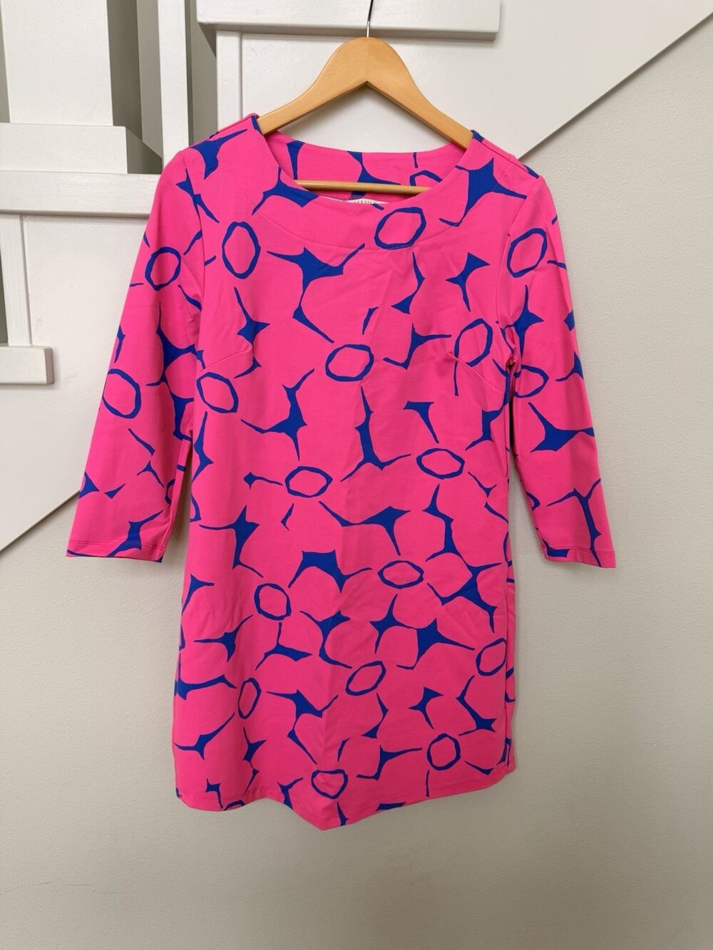 Mahi Gold Cute Chic Luxury Dress Womens Pink Blue Size Small